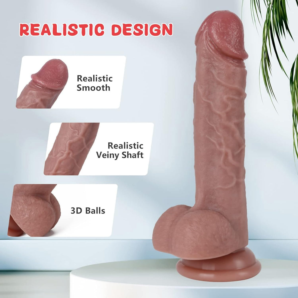 Kstert 7.8" Realistic Flesh Liquid Silicone Dildo with Strong Suction Cup