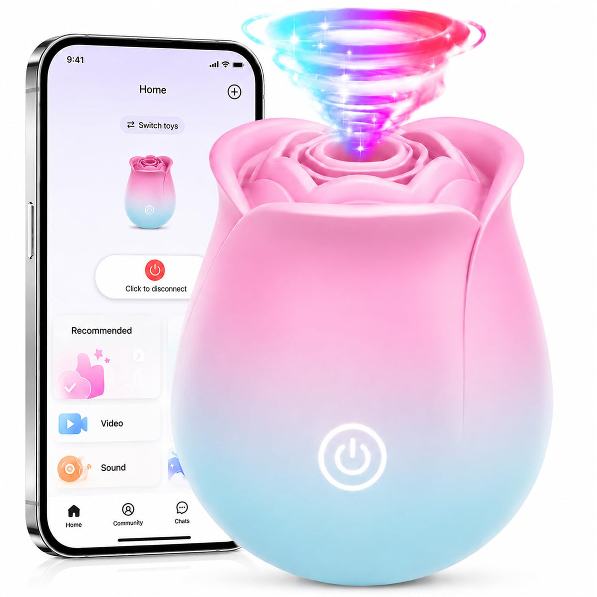 Rose Sex Toy Vibrator for Women, APP Control Rose Adult Toys with 9 Sucking & Vibrating Modes, Waterproof Sex Toys Sucker, Clit Nipple Stimulator for Couples & Solo Nipple Clamps