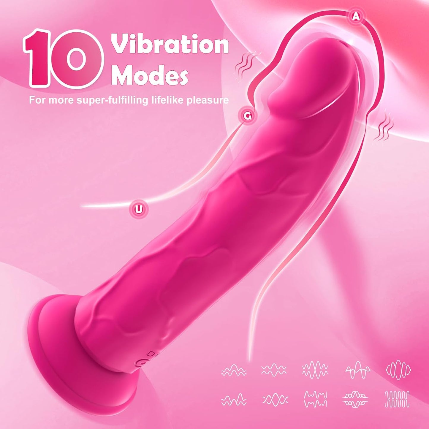 Realistic Pink Dildo G Spot Clit Vibrator Adult Sex Toys for Women Men