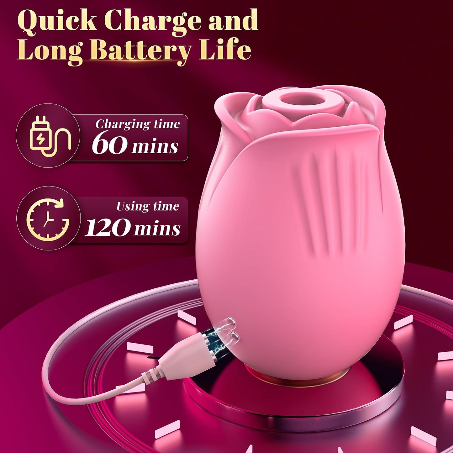 Rose Sex Toy Vibrator for Women, APP Control Rose Adult Toys with 9 Sucking & Vibrating Modes, Waterproof Sex Toys Sucker, Clit Nipple Stimulator for Couples & Solo Nipple Clamps